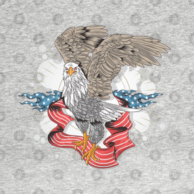 Usa Flag Eagle by Mako Design 